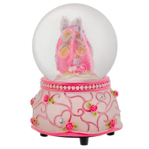 Elanze Designs Musical 80MM Water Globe (Pink Rose Ballerina)