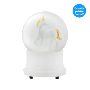 Elanze Designs Pearl White Unicorn 100MM Musical Water Globe Plays Tune You are My Sunshine