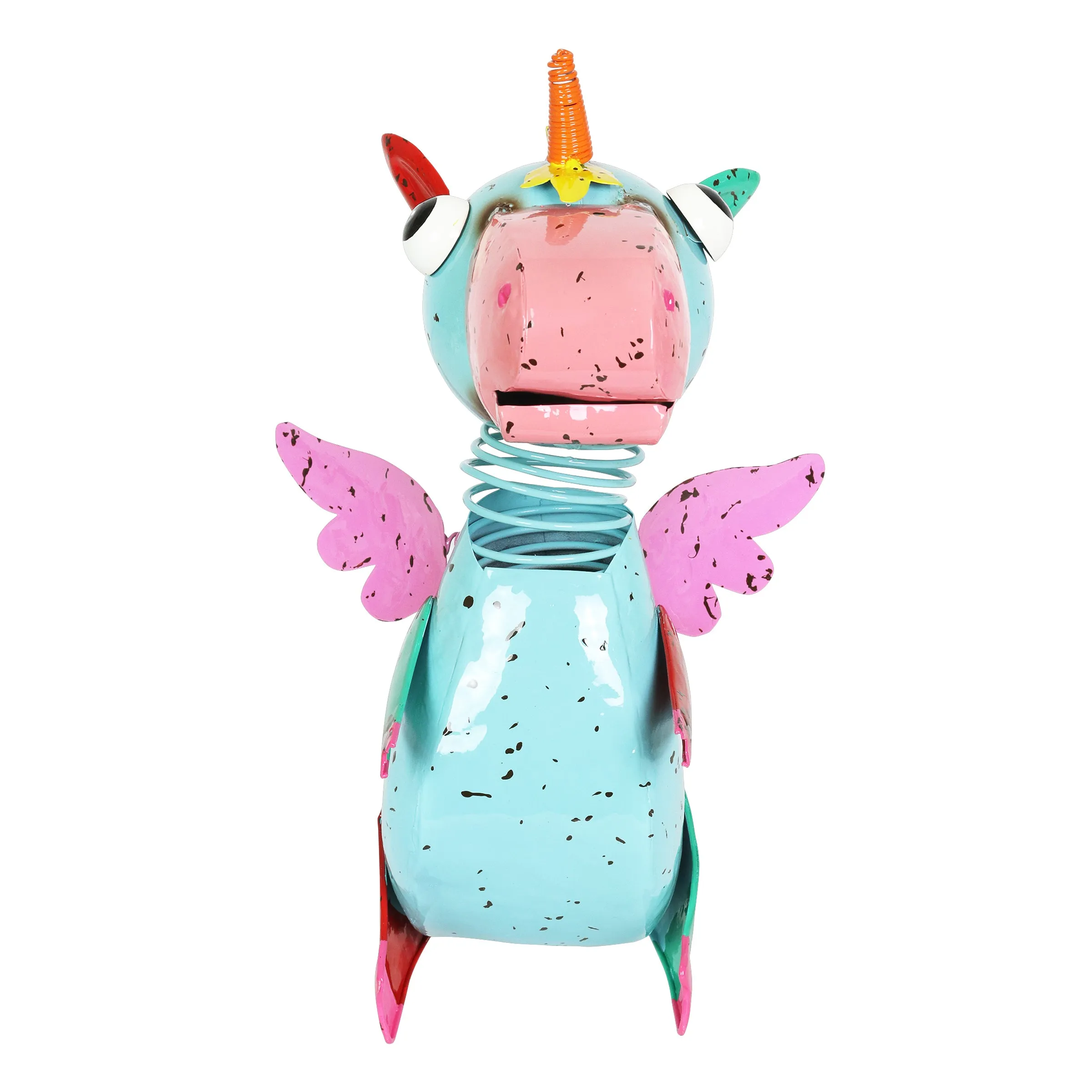 Hand Painted Metal Flying Unicorn Statuary, 5 by 11.5 Inches