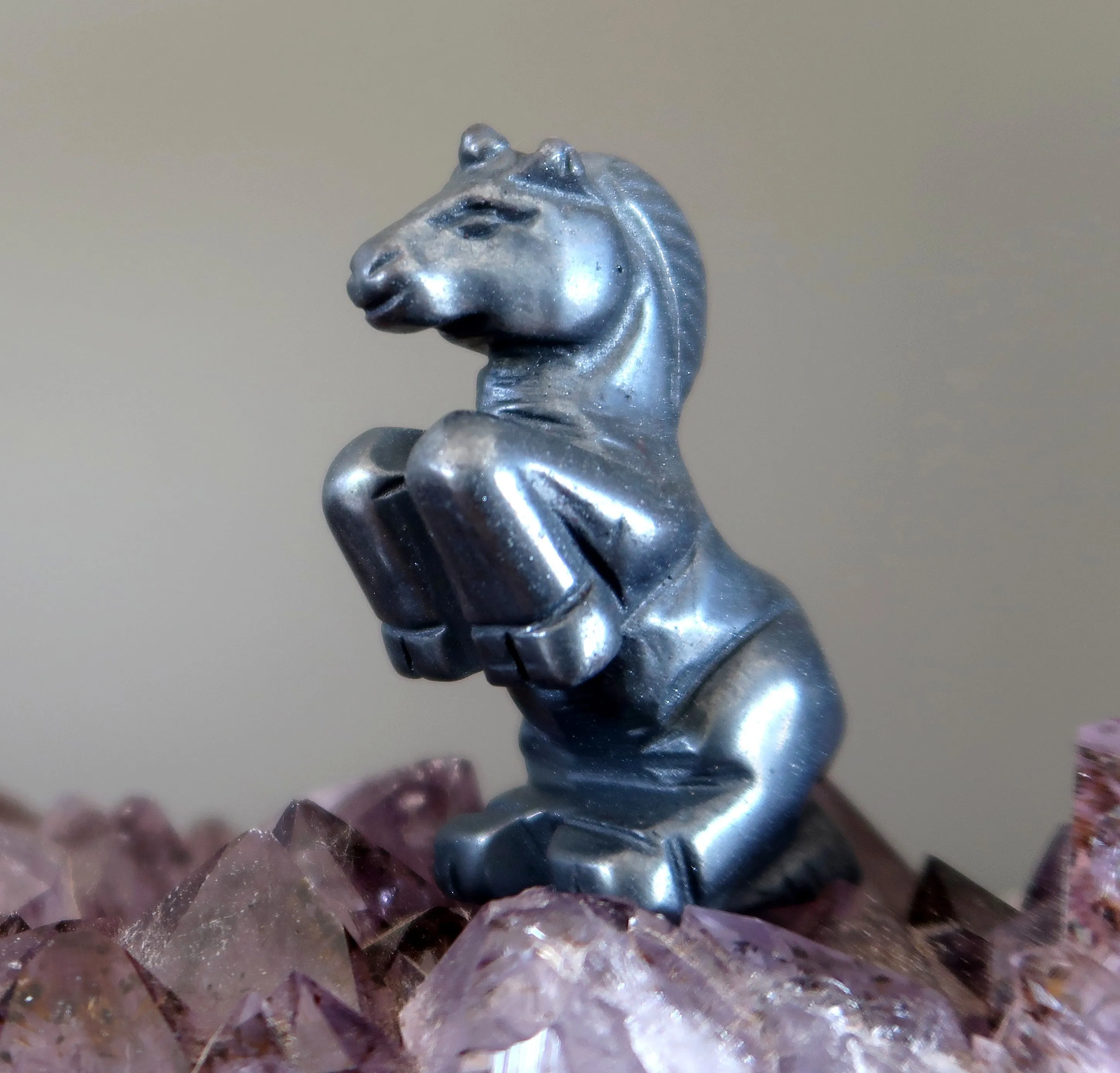 Hematite Unicorn Magical Black Gemstone Carving Healing Energy