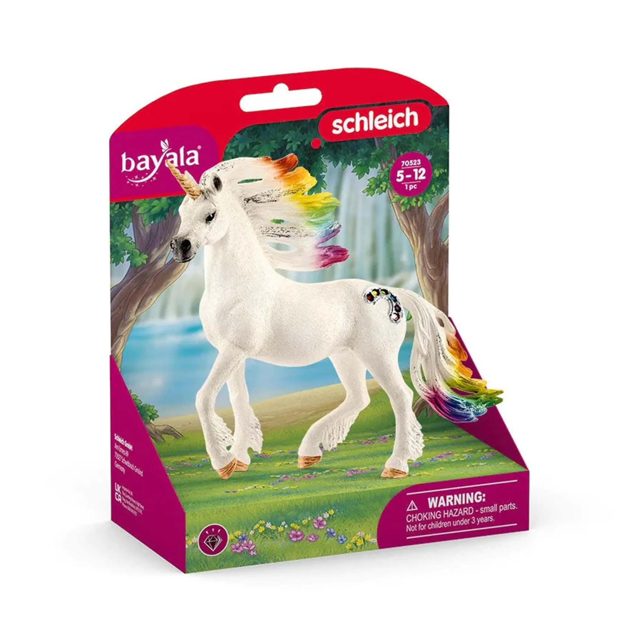 Schleich Rainbow Unicorn Stallion Figure | 5.9 x 3.3 x 7.1 Inches