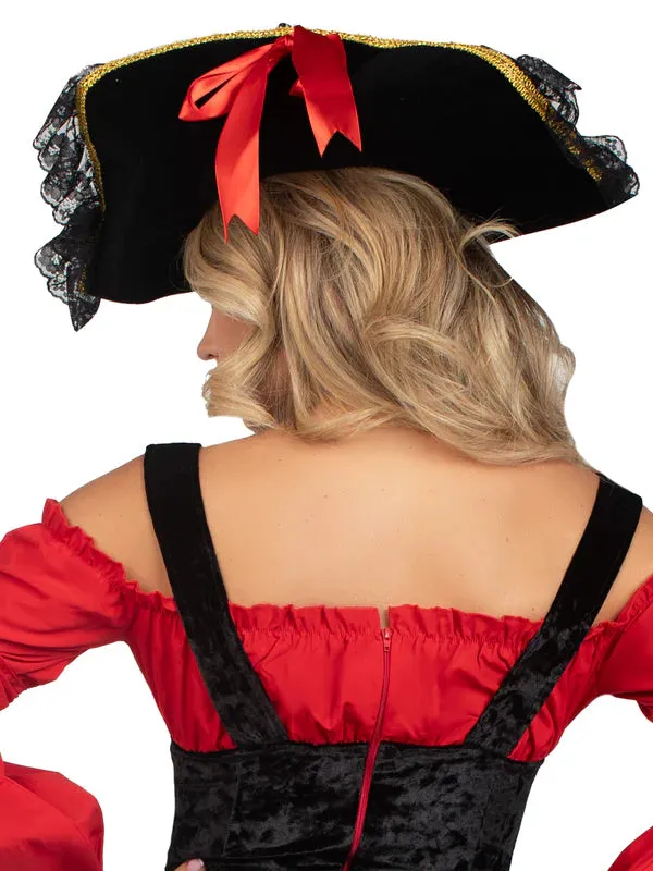 Swashbuckler Pirate Hat With Lace Trim